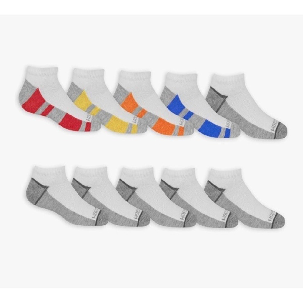 Fruit of the Loom Boys' Sz M Everyday Lightweight Sports No Show Socks (10 Pack)
